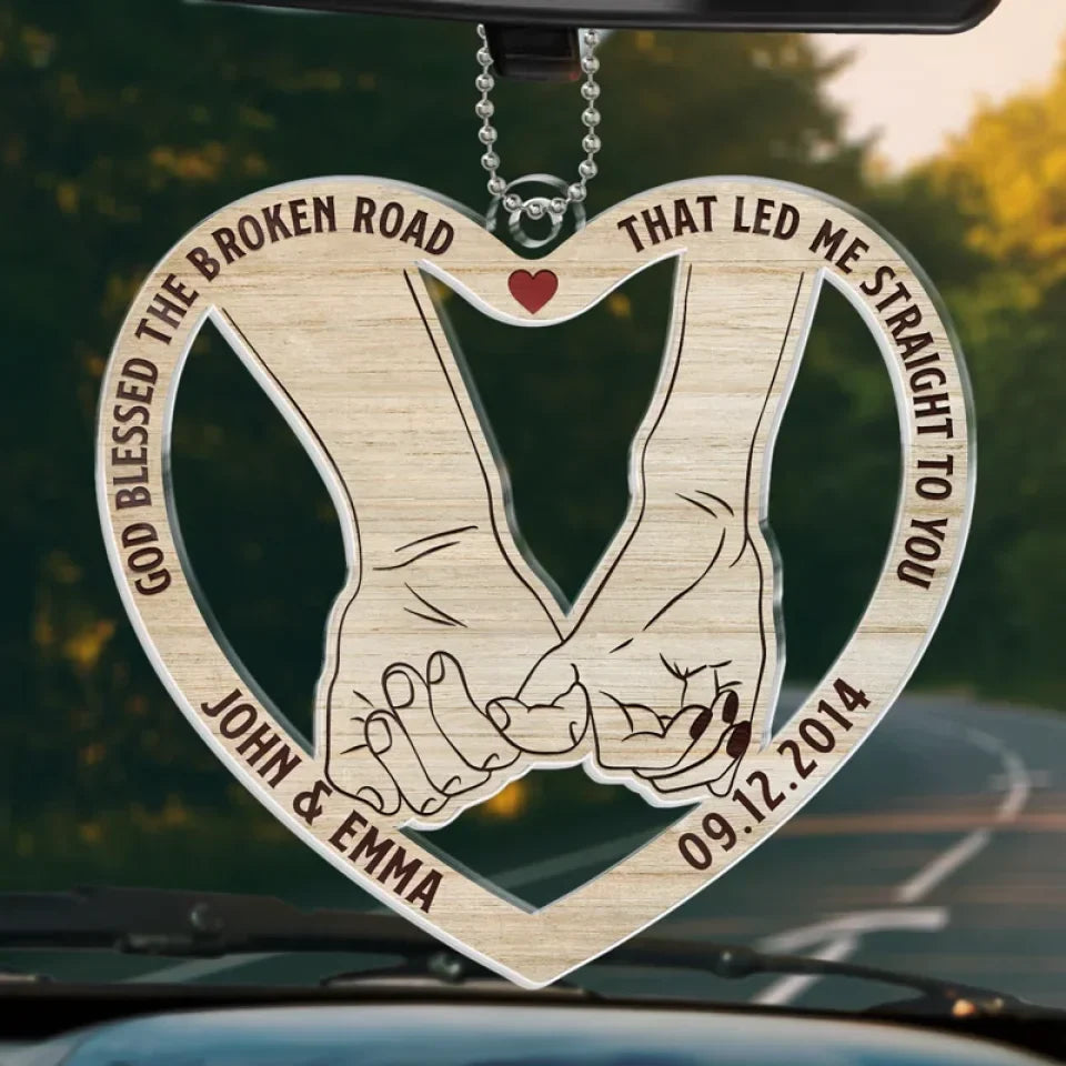Get Home Safe - Couple Personalized Custom Car Ornament - Acrylic Custom Shaped - Christmas Gift For Husband Wife, Anniversary