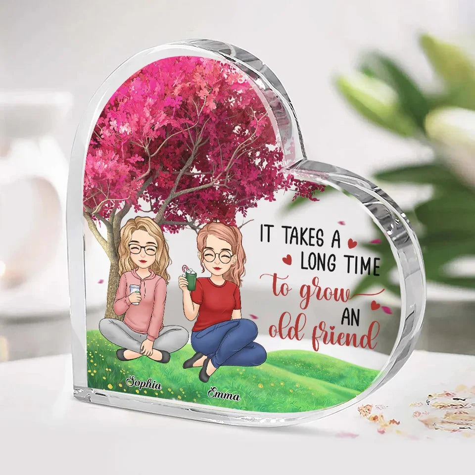 Where The Trees Whisper, Our Friendship Grows
- Bestie Personalized Custom Heart Shaped Acrylic Plaque - Christmas Gift For Best Friends, BFF, Sisters