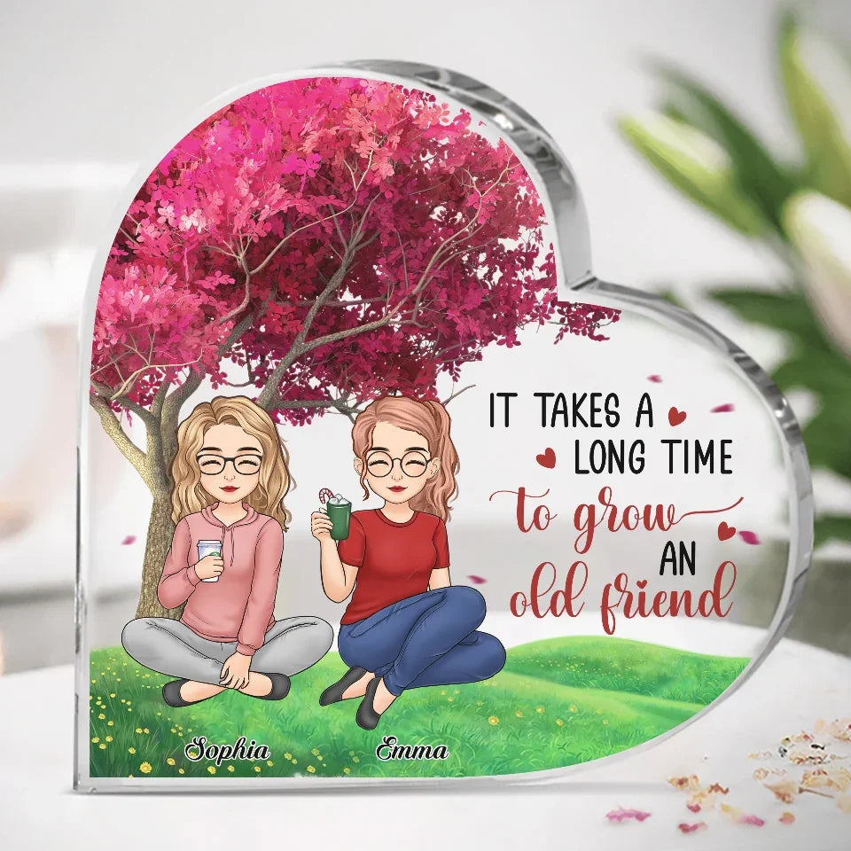 Where The Trees Whisper, Our Friendship Grows
- Bestie Personalized Custom Heart Shaped Acrylic Plaque - Christmas Gift For Best Friends, BFF, Sisters