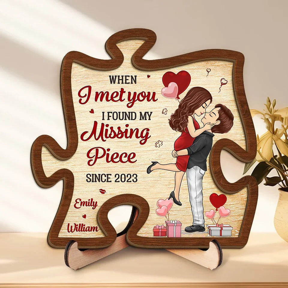 Your Embrace Is My Favorite Place - Couple Personalized Custom 2-Layered Wooden Plaque With Stand - Gift For Husband Wife, Anniversary