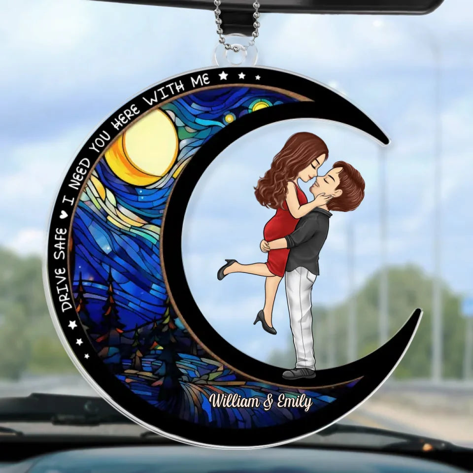 I Need You Here With Me - Couple Personalized Custom Car Ornament - Acrylic Custom Shaped - Christmas Gift For Husband Wife, Anniversary