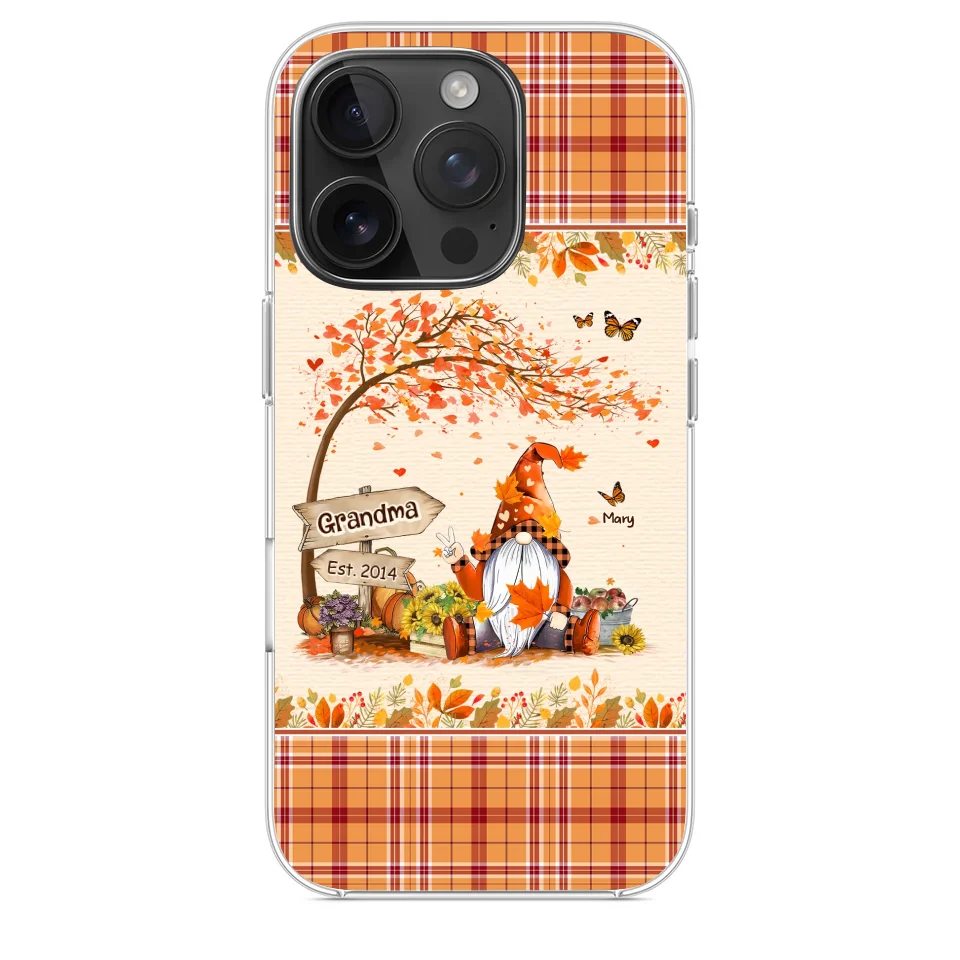 Oh My Gourd I Love Fall - Family Personalized Custom Clear Phone Case - Autumn Fall Gift For Grandma