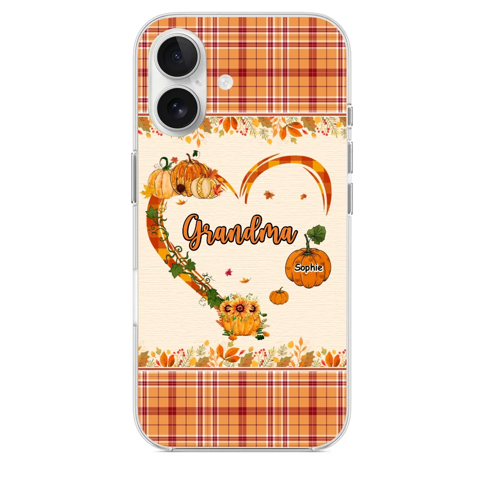 Family Time Is Like A Cozy Pumpkin Patch On A Crisp Autumn Day - Family Personalized Custom Clear Phone Case - Autumn Fall Gift For Grandma