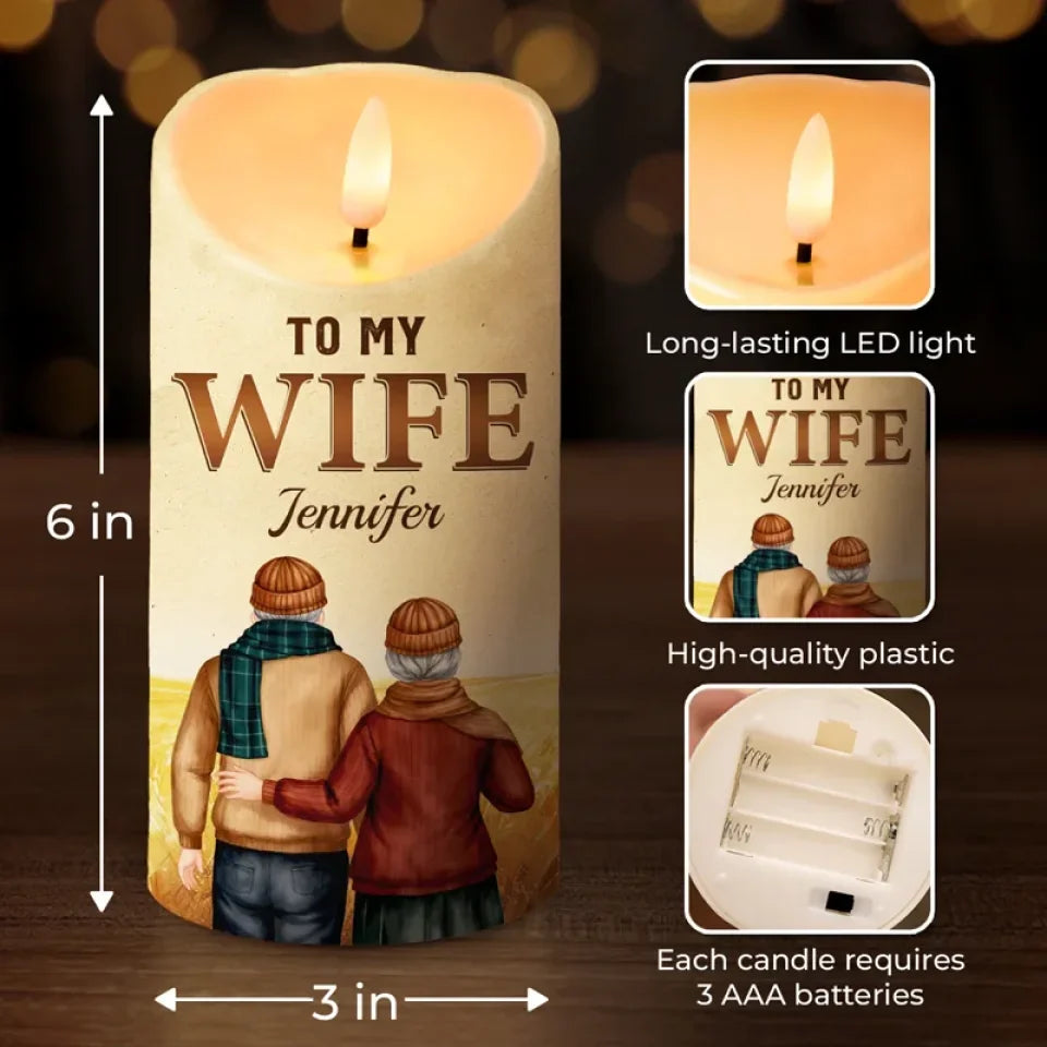 Love Is You And Me, Always - Couple Personalized Custom LED Candle - Christmas Gift For Husband Wife, Anniversary