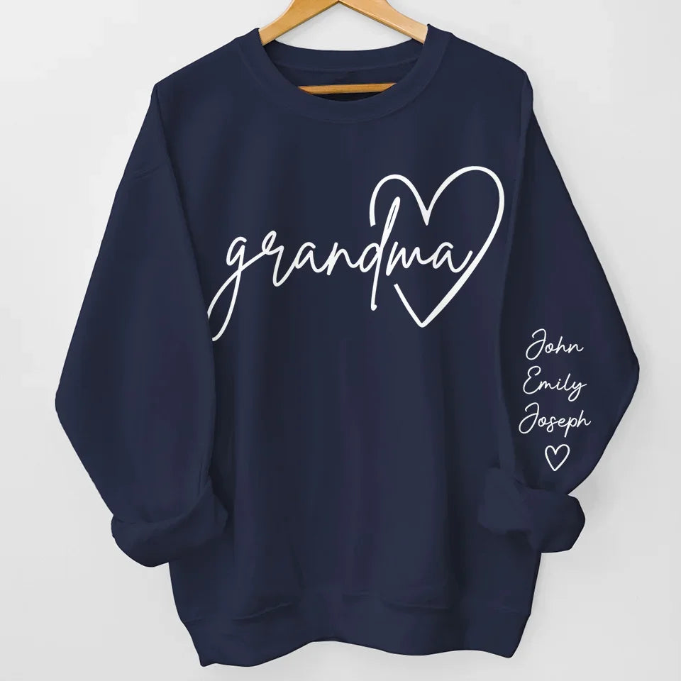 Grandmas Make Life Sweeter - Family Personalized Custom Unisex Sweatshirt, Hoodie With Design On Sleeve - Christmas Gift For Mom, Grandma