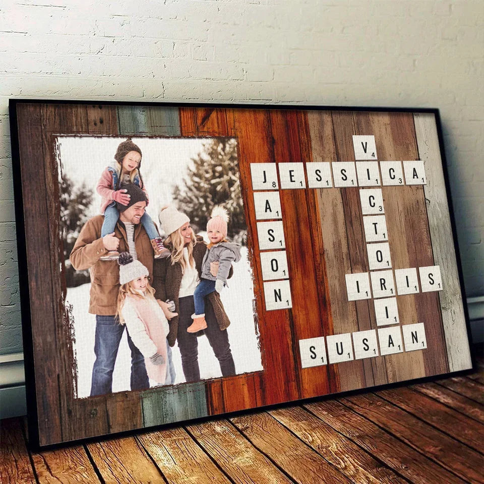Custom Photo Heart Full Of Love, Home Full Of Family - Family Personalized Custom Horizontal Poster - Christmas Gift For Family Members