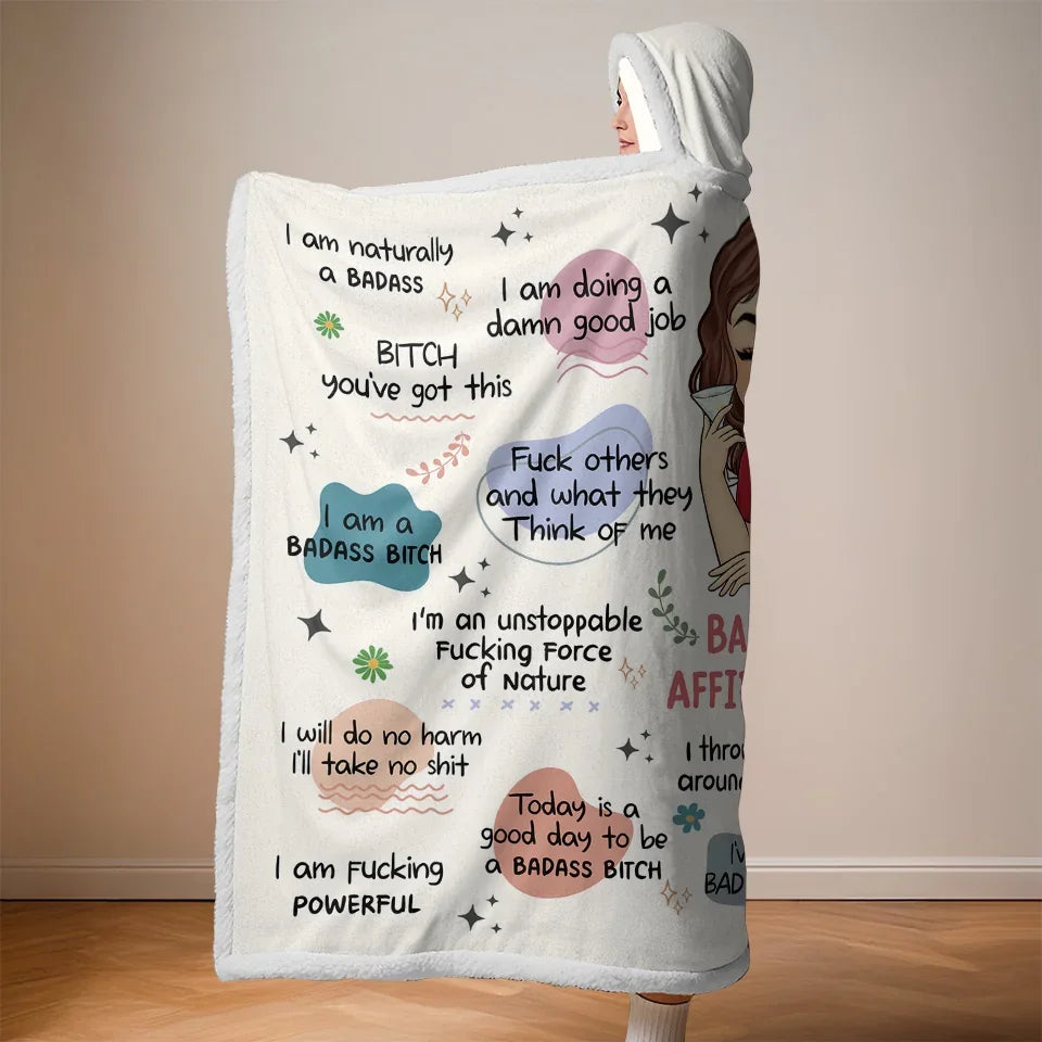 I Throw Confidence Around Like Confetti - Affirmation Personalized Custom Snuggle Blanket, Hoodie Blanket - Gift For Yourself