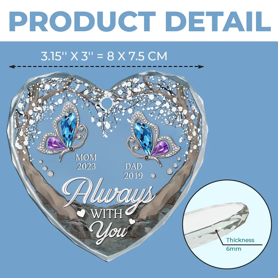 A Life Well-Lived Is A Life Remembered - Memorial Personalized Custom Heart Glass Ornament - Sympathy Gift For Family Members