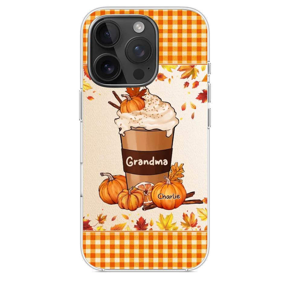 Autumn Fall Is For Cozy Moments With Family And Grandma - Family Personalized Custom Clear Phone Case - Autumn Fall Gift For Grandma