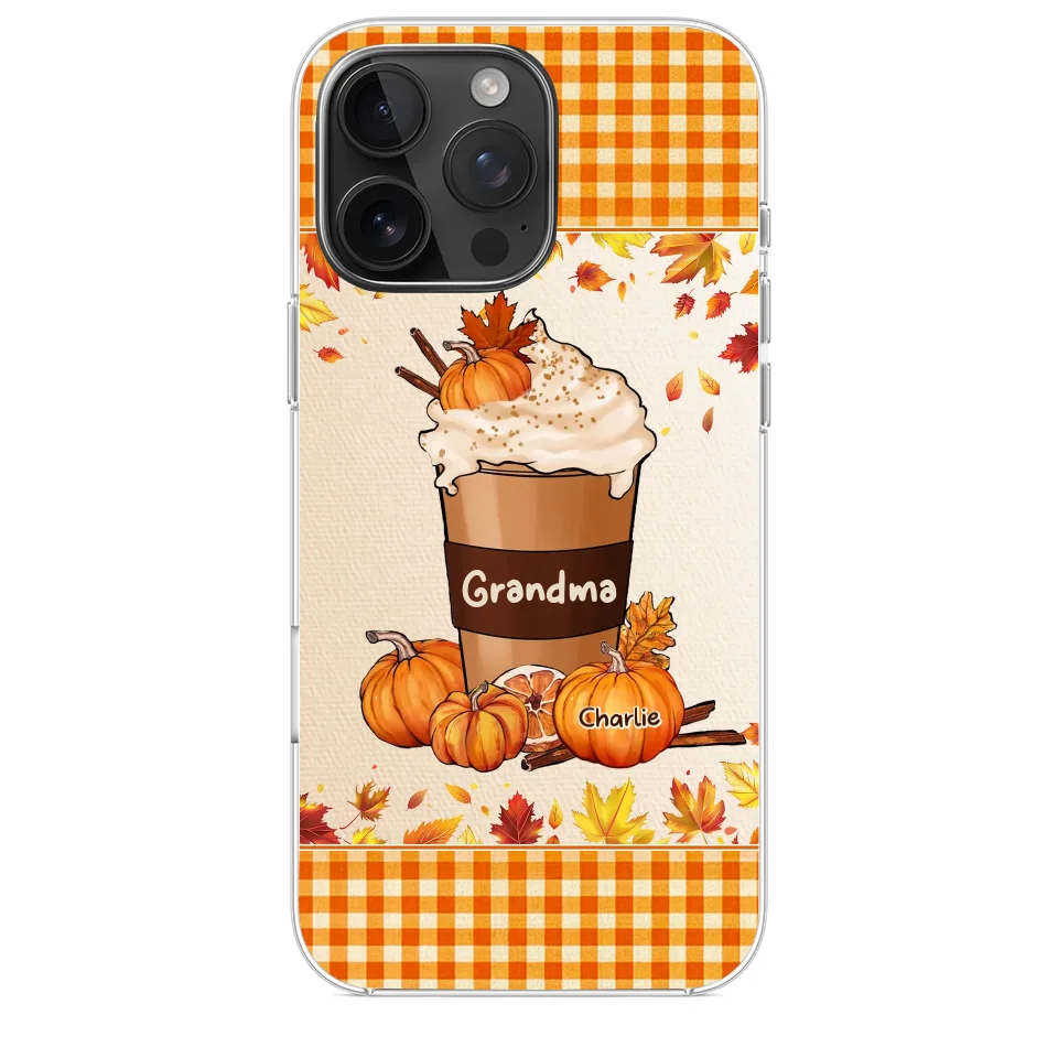 Autumn Fall Is For Cozy Moments With Family And Grandma - Family Personalized Custom Clear Phone Case - Autumn Fall Gift For Grandma