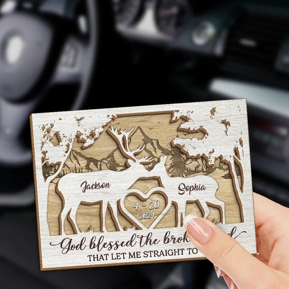 With You, Every Path Feels Like A Forest Of Love - Couple Personalized Custom Car Visor Clip - Gift For Husband Wife, Anniversary