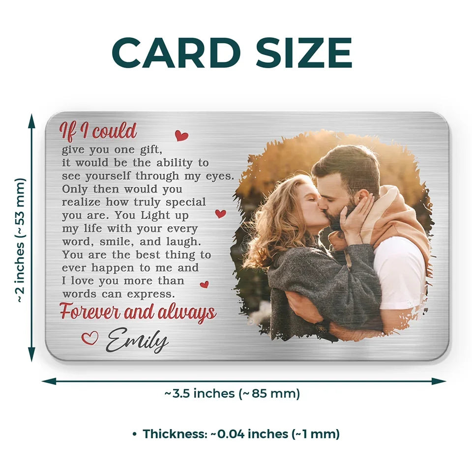 Custom Photo Forever And Always Starts Here - Couple Personalized Custom Aluminum Wallet Card - Gift For Husband Wife, Anniversary