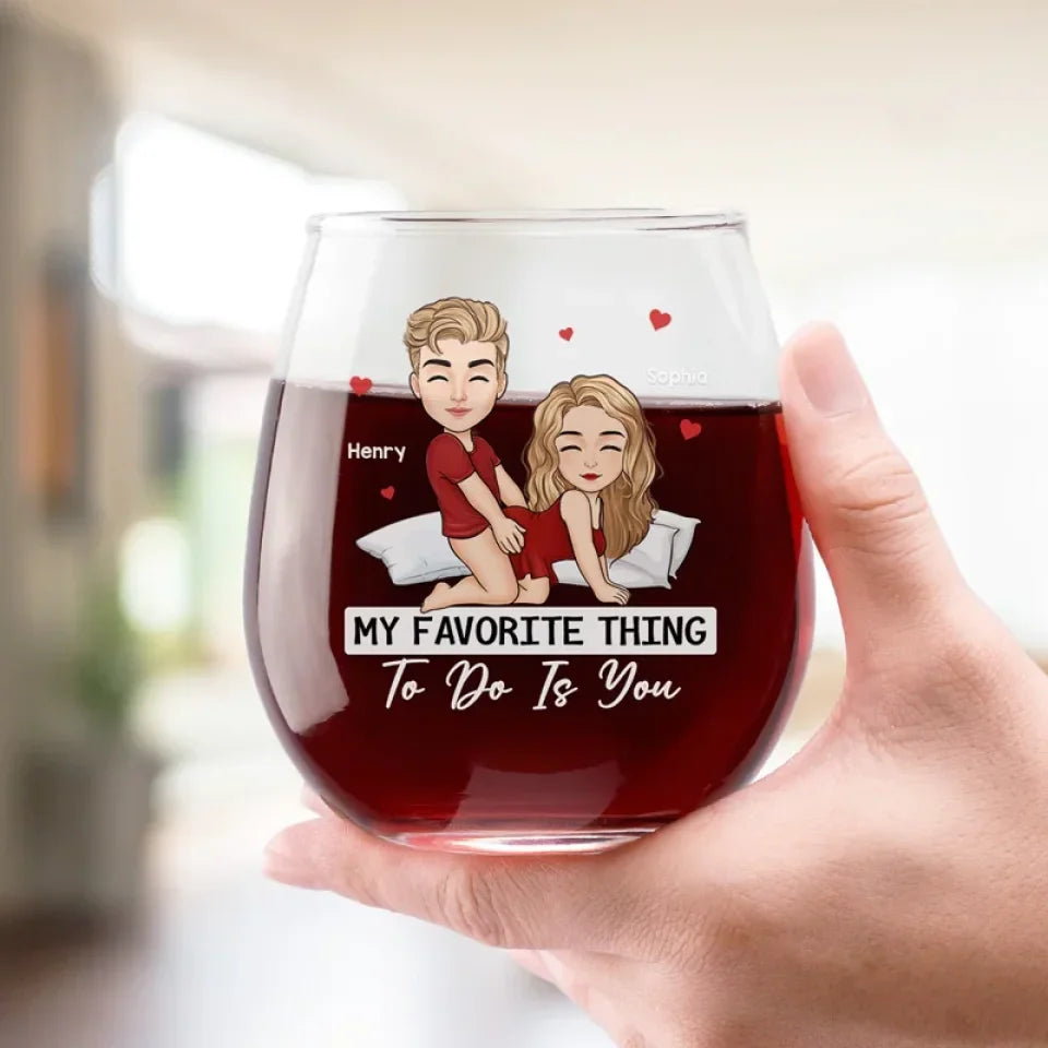 You Bring Out The Best In Me - Couple Personalized Custom Wine Glass - Gift For Husband Wife, Anniversary