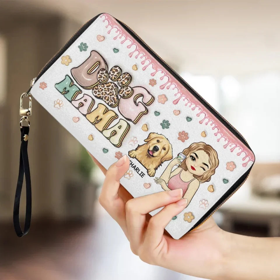Unconditional Love Comes With Four Paws - Dog & Cat Personalized Custom 3D Inflated Effect Printed Leather Long Wallet - Gift For Pet Owners, Pet Lovers