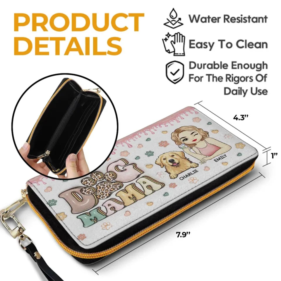Unconditional Love Comes With Four Paws - Dog & Cat Personalized Custom 3D Inflated Effect Printed Leather Long Wallet - Gift For Pet Owners, Pet Lovers