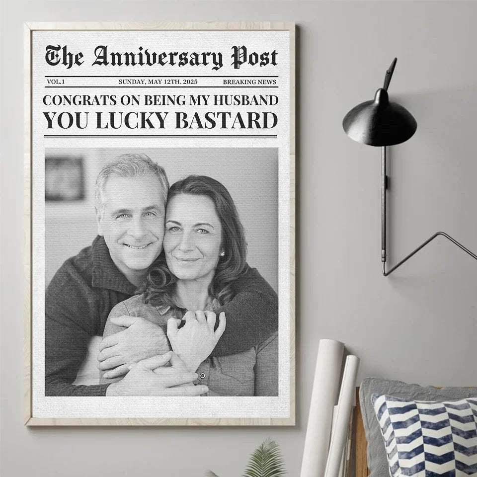 Custom Photo The Anniversary Post - Couple Personalized Custom Vertical Poster - Gift For Husband Wife, Anniversary