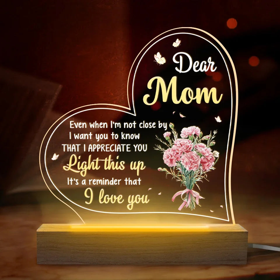 Thank You For Being The Light In My Life - Family Personalized Custom Shaped 3D LED Light - Gift For Mom, Daughter