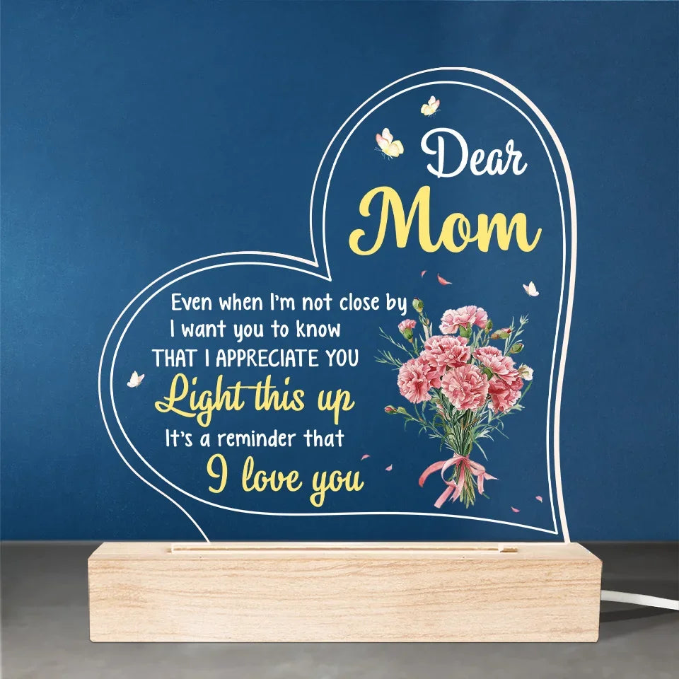 Thank You For Being The Light In My Life - Family Personalized Custom Shaped 3D LED Light - Gift For Mom, Daughter