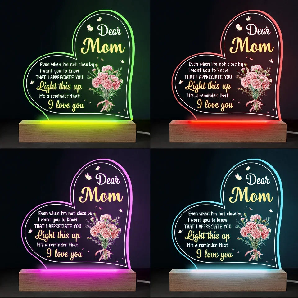Thank You For Being The Light In My Life - Family Personalized Custom Shaped 3D LED Light - Gift For Mom, Daughter