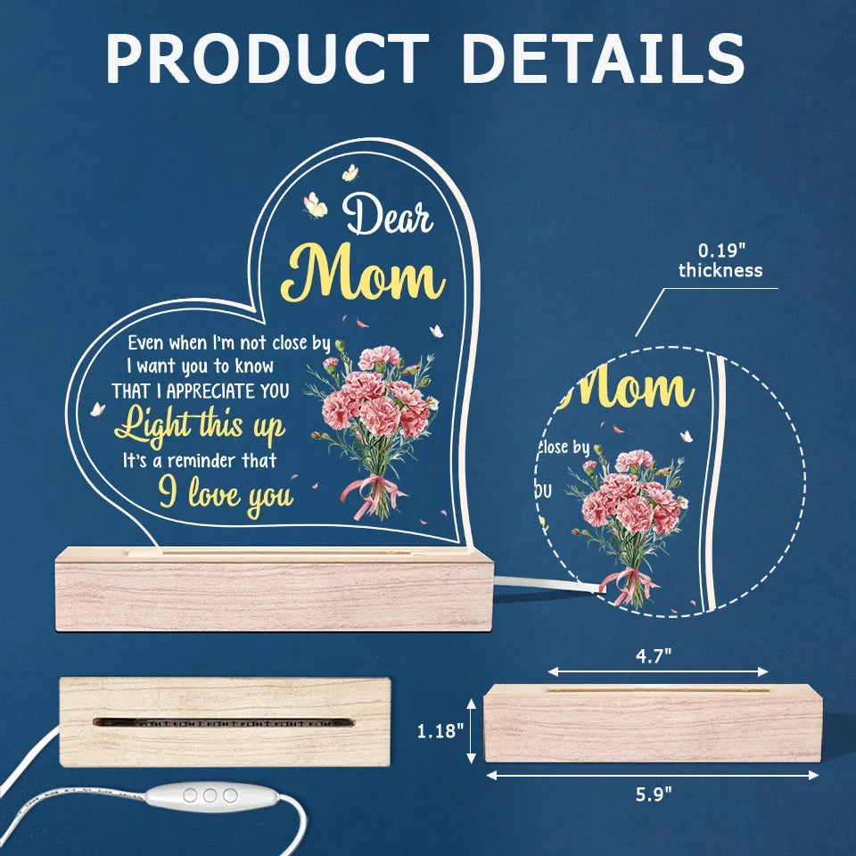 Thank You For Being The Light In My Life - Family Personalized Custom Shaped 3D LED Light - Gift For Mom, Daughter
