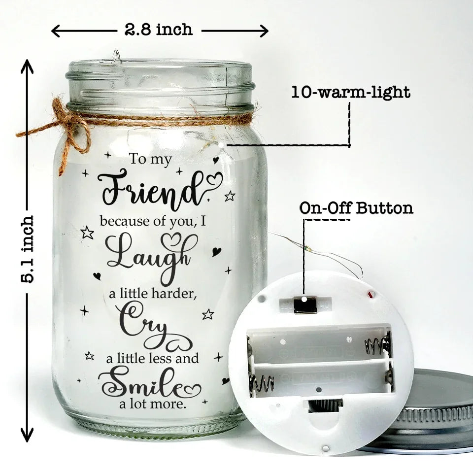 Always Better Together - Bestie Personalized Custom Mason Jar Light - Gift For Best Friends, BFF, Sisters