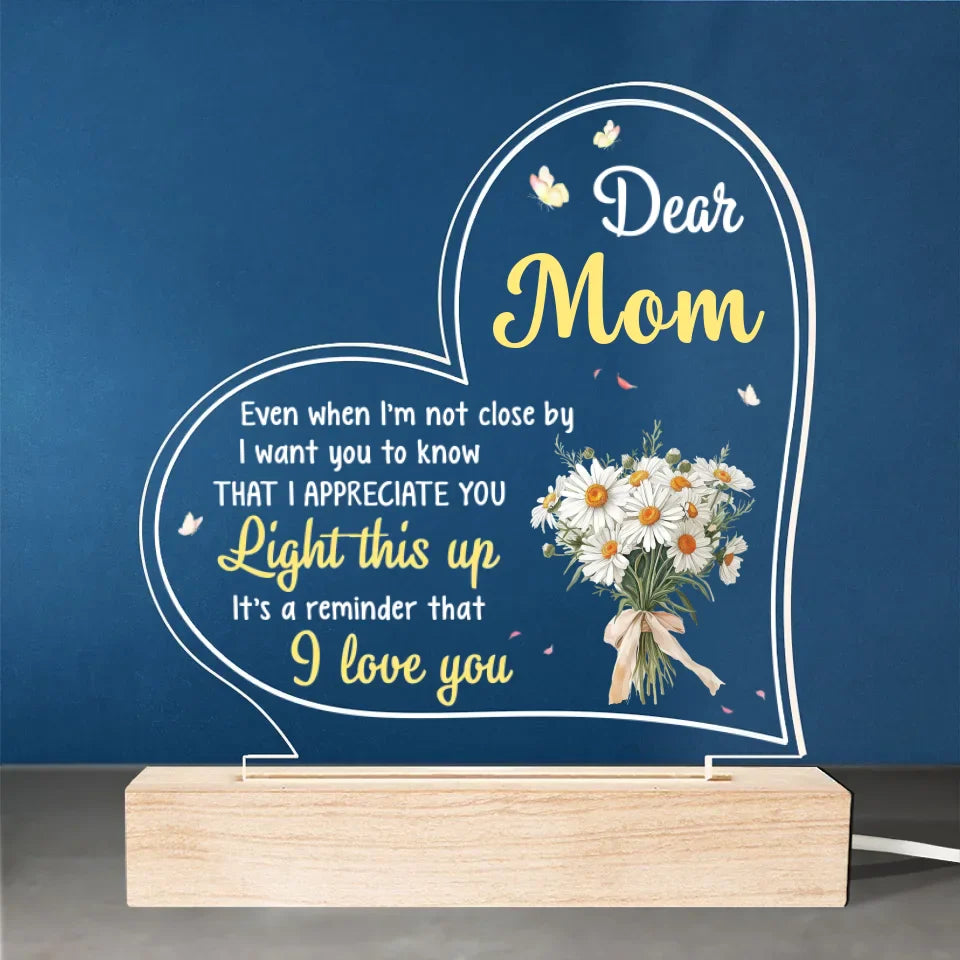 Thank You For Being The Light In My Life - Family Personalized Custom Shaped 3D LED Light - Gift For Mom, Daughter