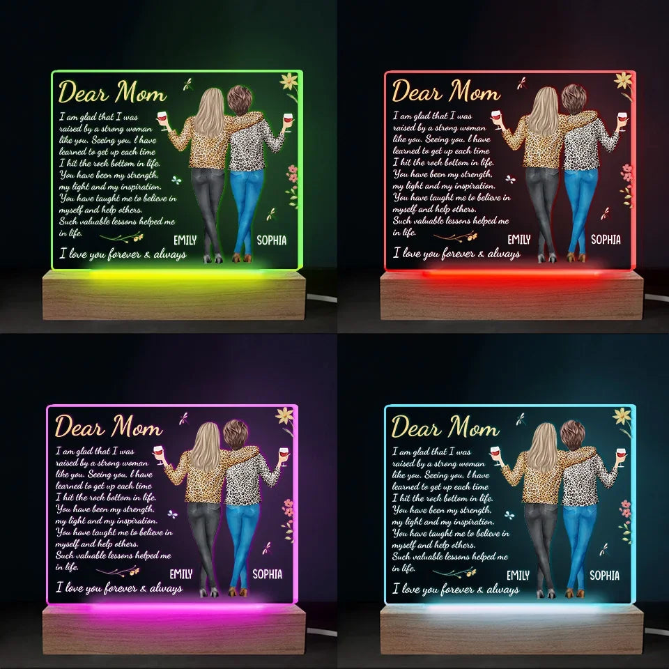 I Love You Forever And Always - Family Personalized Custom Shaped 3D LED Light - Gift For Mom, Daughter