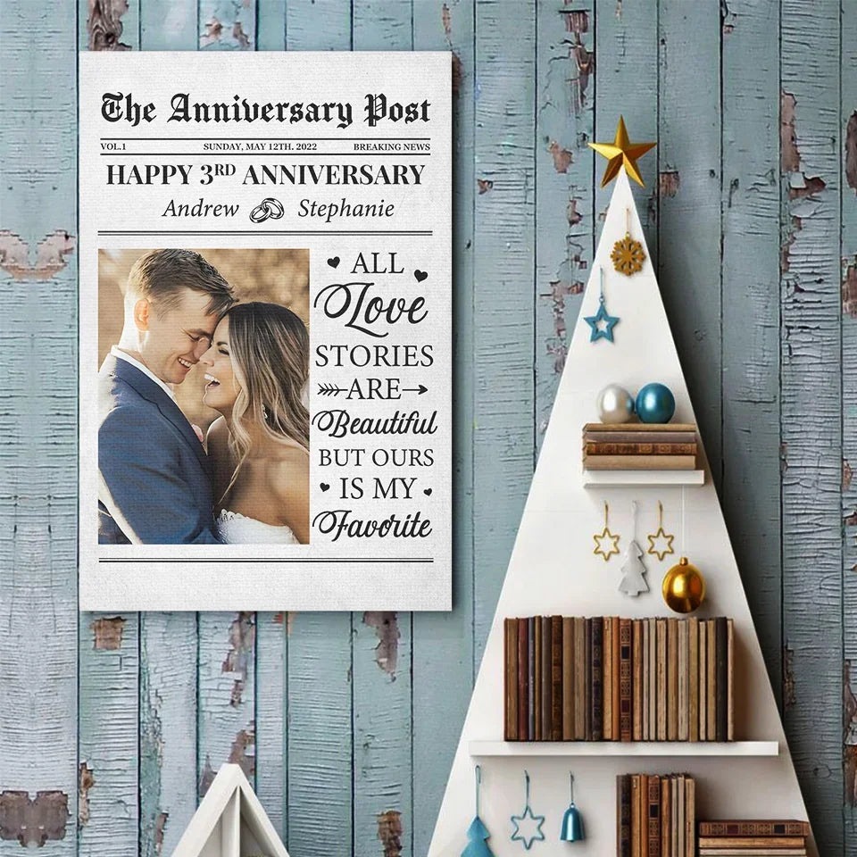 Custom Photo All Love Stories Are Beautiful But Ours Is My Favorite - Couple Personalized Custom Vertical Poster - Gift For Husband Wife, Anniversary