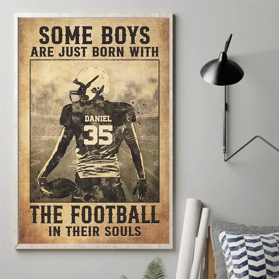 Train Hard, Fight Easy - American Football Personalized Custom Vertical Poster - Gift For Sport Lovers, Sport Players