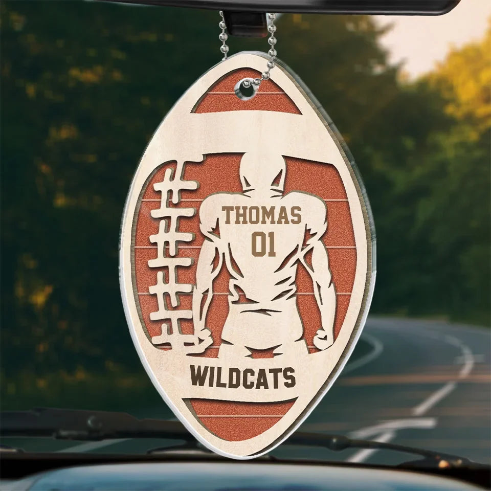 Life’s A Game, Football Is Serious - Personalized Custom Car Ornament - Acrylic Custom Shaped - Gift For Sport Lovers, Sport Players