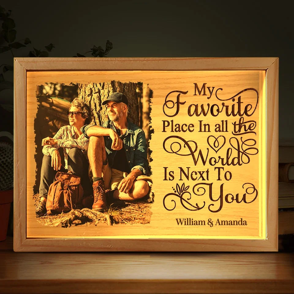 Custom Photo Building A Love Story That Will Last Forever - Couple Personalized Custom Frame Light Box - Gift For Husband Wife, Anniversary