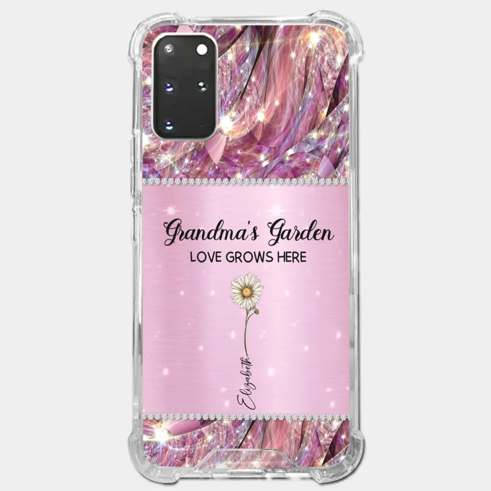 Grandma’s Love Doesn’t Grow Old, It Grows Deeper - Family Personalized Custom Faux Jewelry Effect Printed Clear Phone Case - Gift For Mom, Grandma