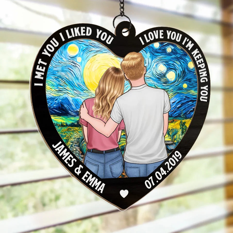 My Favourite Love Story Is Ours - Couple Personalized Window Hanging Suncatcher - Gift For Husband Wife, Anniversary
