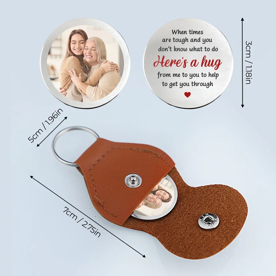 Custom Photo A Hug In Words For When I Can’t Be There To Hold You - Family Personalized Custom Pocket Hug - Gift For Family Members
