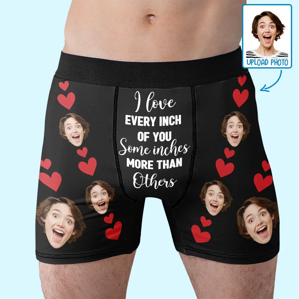 Custom Photo When I Look At You, I Am Home - Couple Personalized Custom Boxer Briefs, Men's Boxers - Gift For Husband Wife, Anniversary