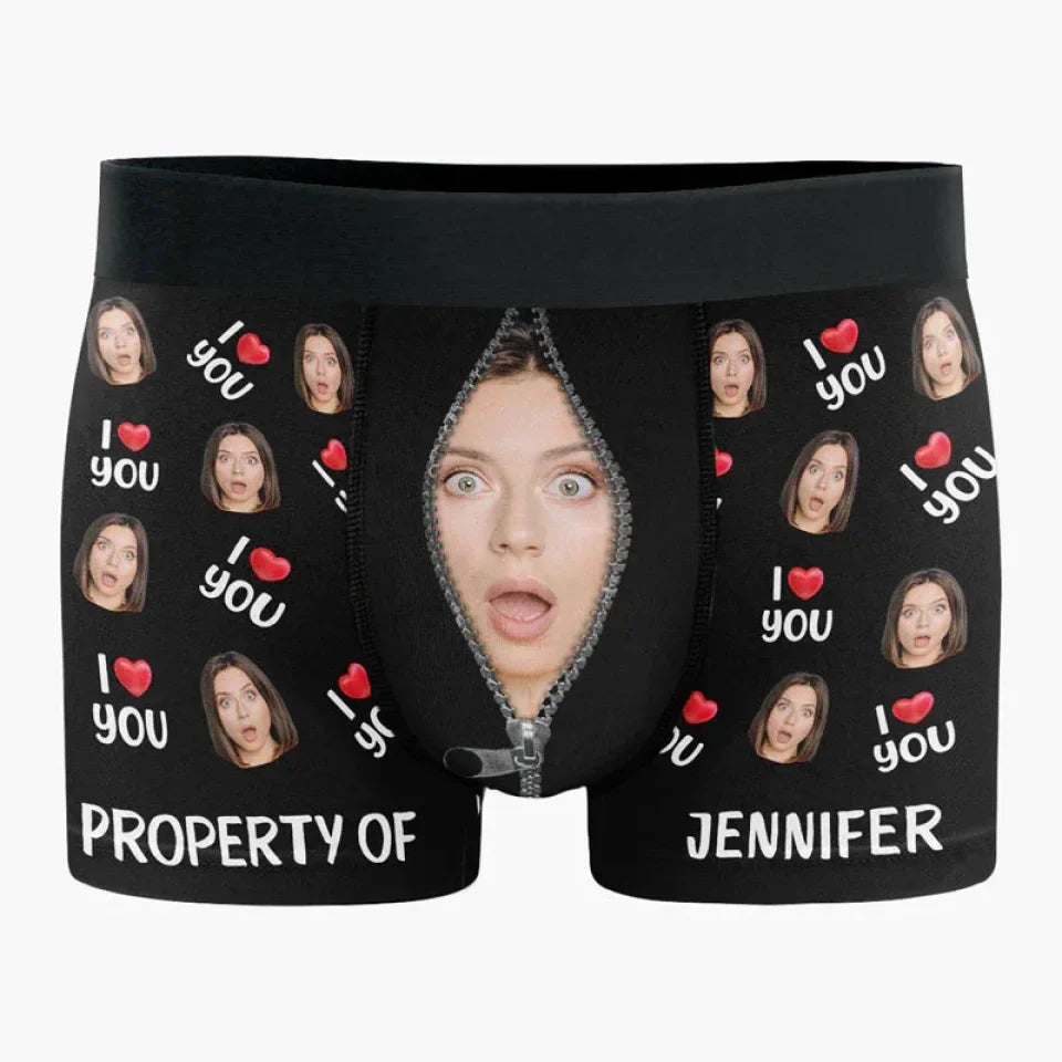 Custom Photo I Love You Always - Couple Personalized Custom Boxer Briefs, Men's Boxers - Gift For Husband Wife, Anniversary