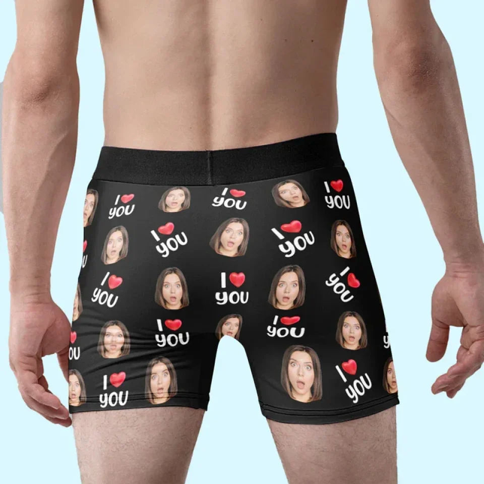 Custom Photo I Love You Always - Couple Personalized Custom Boxer Briefs, Men's Boxers - Gift For Husband Wife, Anniversary
