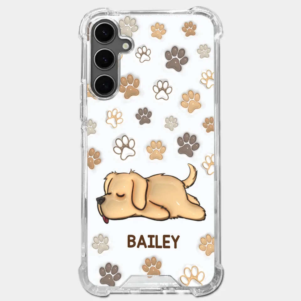 Pets Leave Paw Prints On Our Hearts - Dog & Cat Personalized Custom 3D Inflated Effect Printed Clear Phone Case - Gift For Pet Owners, Pet Lovers