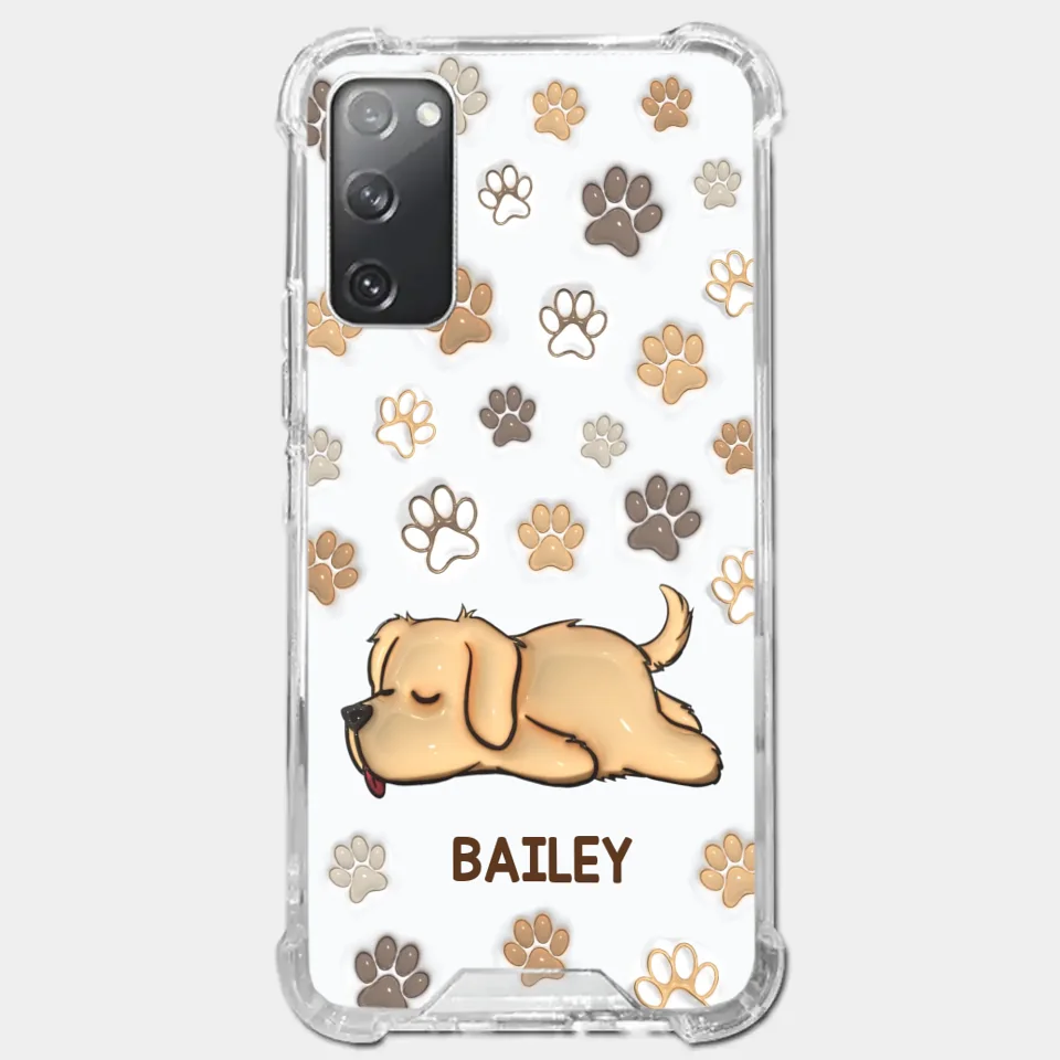 Pets Leave Paw Prints On Our Hearts - Dog & Cat Personalized Custom 3D Inflated Effect Printed Clear Phone Case - Gift For Pet Owners, Pet Lovers