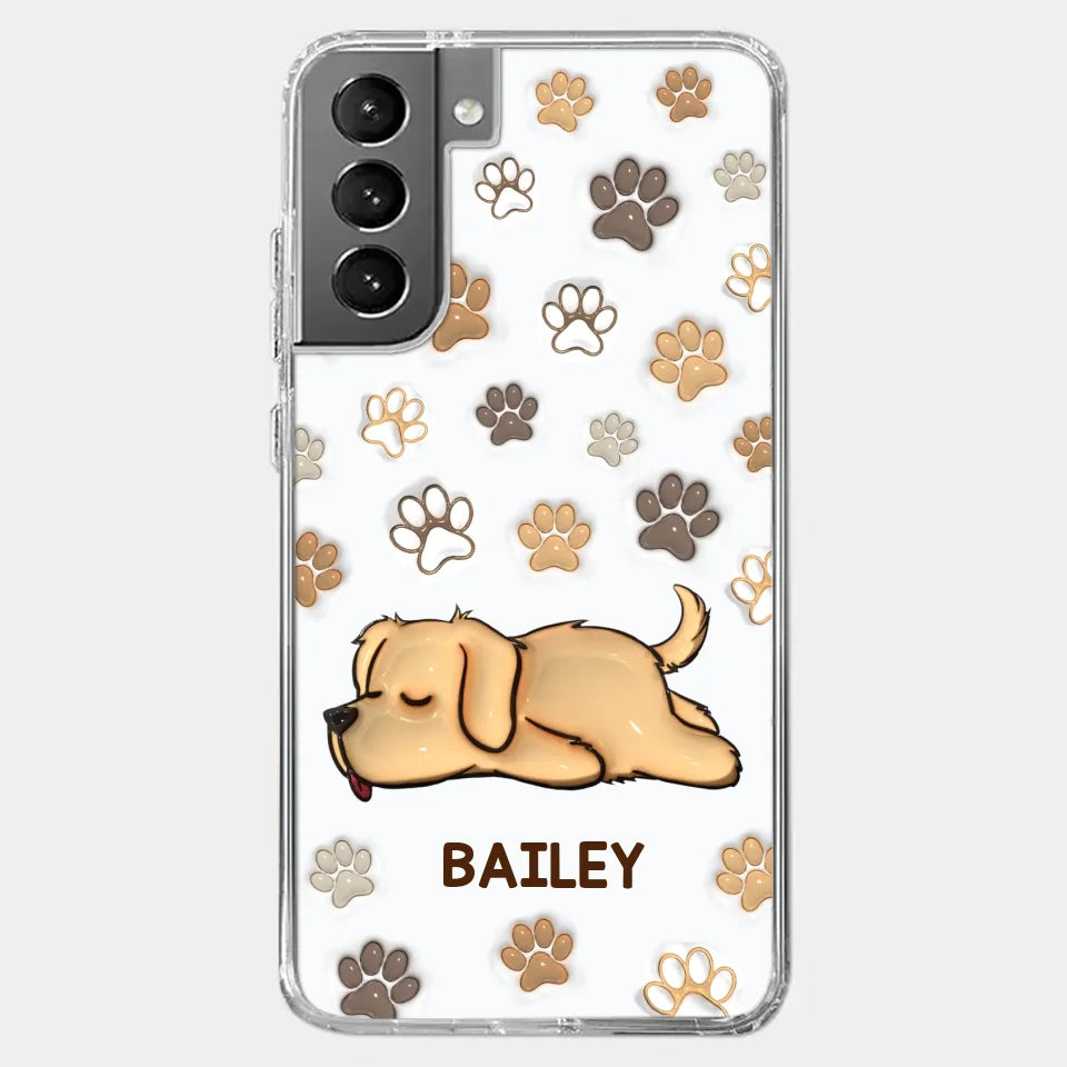 Pets Leave Paw Prints On Our Hearts - Dog & Cat Personalized Custom 3D Inflated Effect Printed Clear Phone Case - Gift For Pet Owners, Pet Lovers