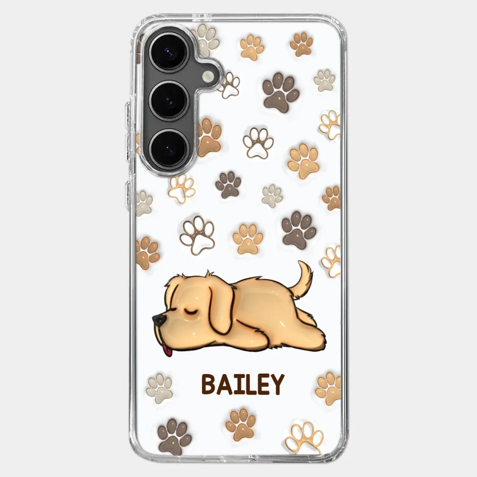 Pets Leave Paw Prints On Our Hearts - Dog & Cat Personalized Custom 3D Inflated Effect Printed Clear Phone Case - Gift For Pet Owners, Pet Lovers
