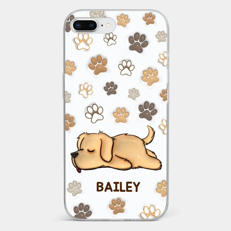 Pets Leave Paw Prints On Our Hearts - Dog & Cat Personalized Custom 3D Inflated Effect Printed Clear Phone Case - Gift For Pet Owners, Pet Lovers