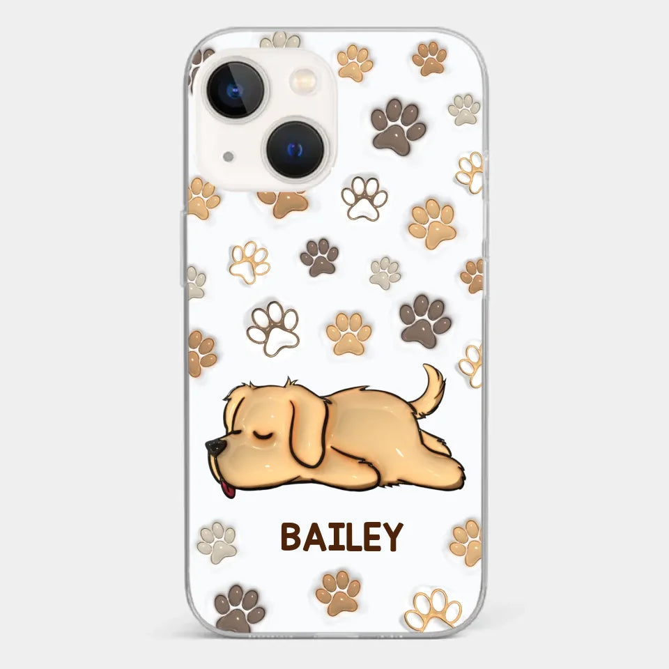 Pets Leave Paw Prints On Our Hearts - Dog & Cat Personalized Custom 3D Inflated Effect Printed Clear Phone Case - Gift For Pet Owners, Pet Lovers
