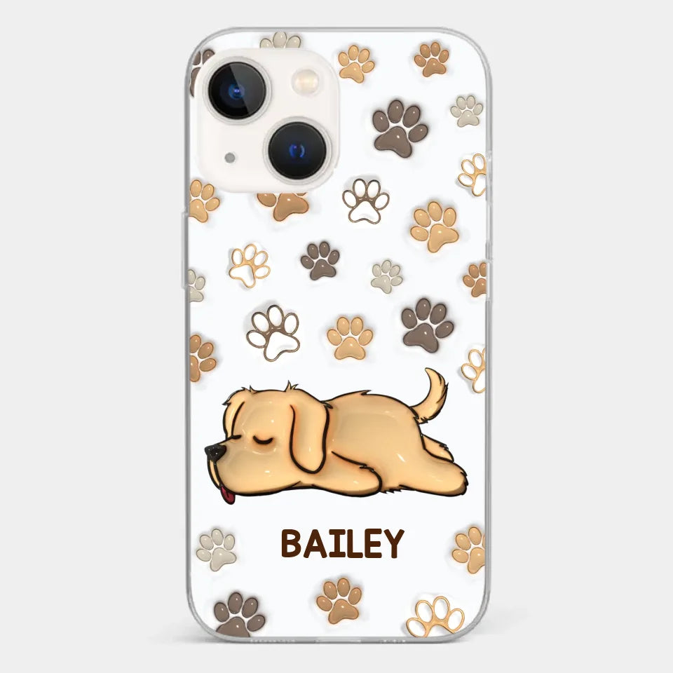 Pets Leave Paw Prints On Our Hearts - Dog & Cat Personalized Custom 3D Inflated Effect Printed Clear Phone Case - Gift For Pet Owners, Pet Lovers