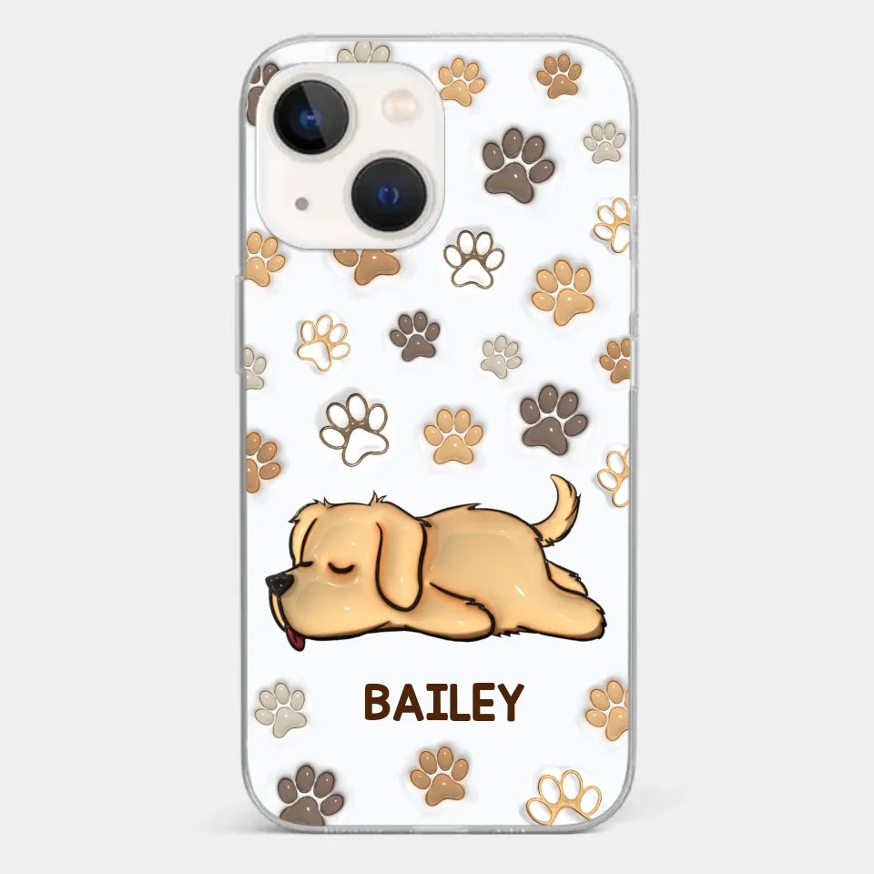 Pets Leave Paw Prints On Our Hearts - Dog & Cat Personalized Custom 3D Inflated Effect Printed Clear Phone Case - Gift For Pet Owners, Pet Lovers