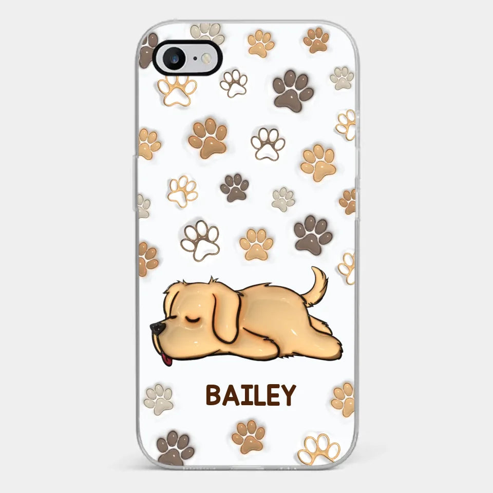 Pets Leave Paw Prints On Our Hearts - Dog & Cat Personalized Custom 3D Inflated Effect Printed Clear Phone Case - Gift For Pet Owners, Pet Lovers