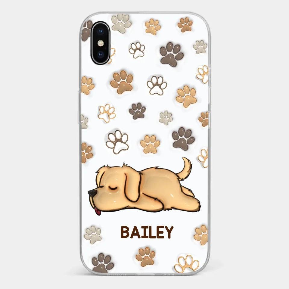 Pets Leave Paw Prints On Our Hearts - Dog & Cat Personalized Custom 3D Inflated Effect Printed Clear Phone Case - Gift For Pet Owners, Pet Lovers
