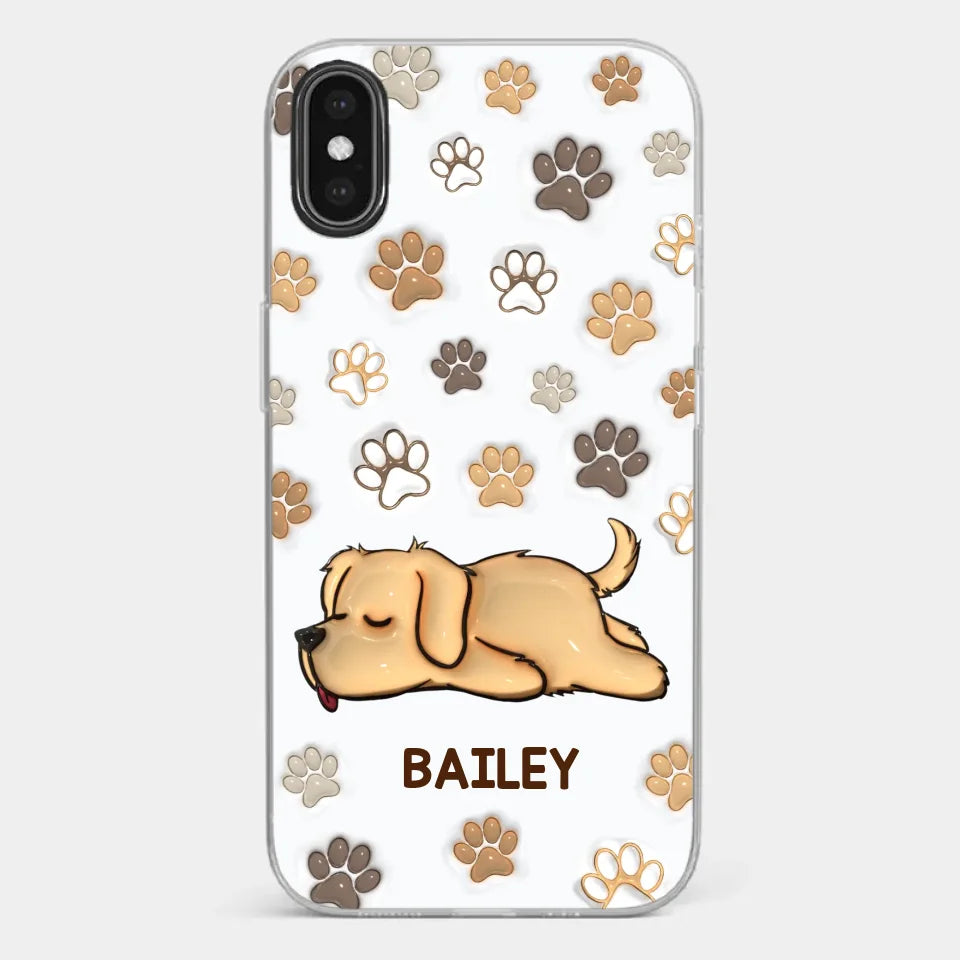 Pets Leave Paw Prints On Our Hearts - Dog & Cat Personalized Custom 3D Inflated Effect Printed Clear Phone Case - Gift For Pet Owners, Pet Lovers