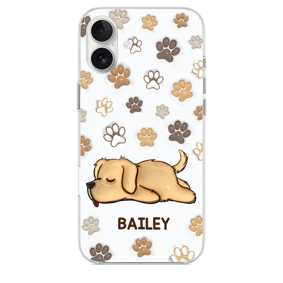 Pets Leave Paw Prints On Our Hearts - Dog & Cat Personalized Custom 3D Inflated Effect Printed Clear Phone Case - Gift For Pet Owners, Pet Lovers