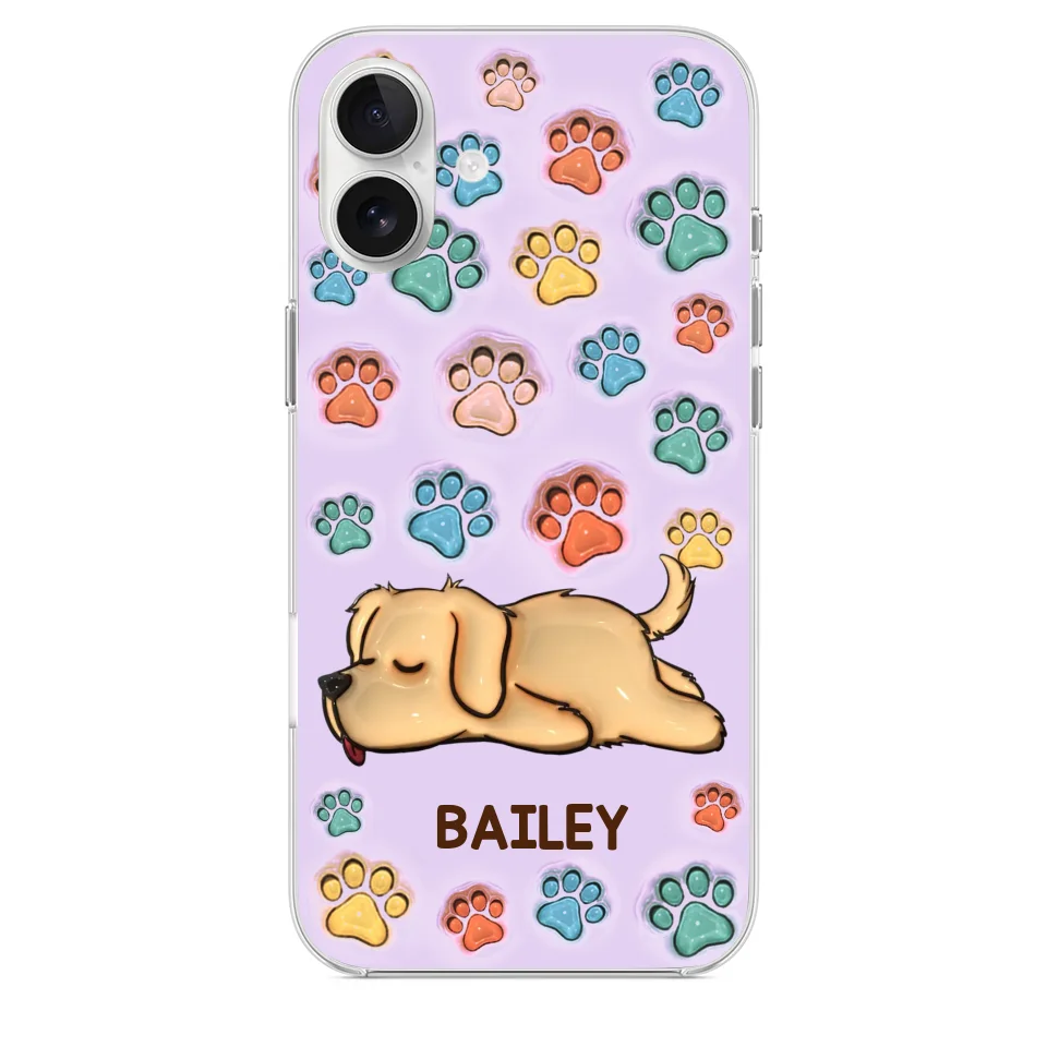 I Love My Pets - Dog & Cat Personalized Custom 3D Inflated Effect Printed Clear Phone Case - Gift For Pet Owners, Pet Lovers